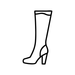 thigh high boots icon, footwear line art, footwear vector - simple black line art icon of thigh high boots perfect for logos, and footwear-themed designs.