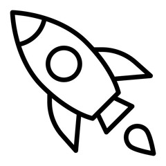 Rocket Vector Line Icon Design