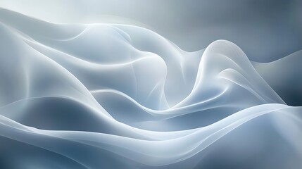 Obraz premium Abstract Gray White Flowing Fabric Waves Design