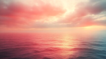 Obraz premium Pink sunset over calm ocean. (3)