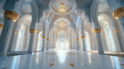 Obraz premium Fantastic mosque architecture for islamic new year celebration.