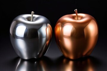 metallic shades gold silver copper or bronze apple