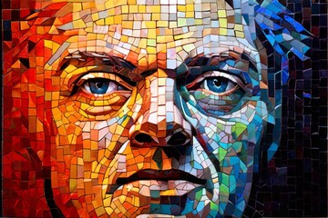 mosaic portraits thousands of tiny tiles form a portrait represe