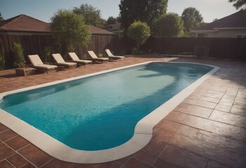 A Beautiful Backdrop of a Modern Swimming Pool that Offers Relaxation and Comfort