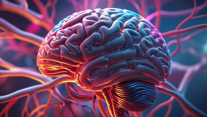 3D Visualization of Neural Pathways in the Human Brain - MRI-Based Illustration