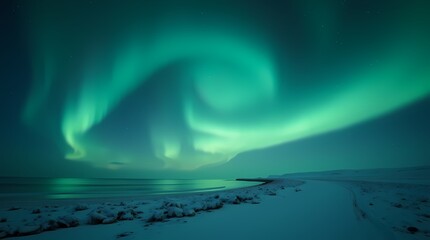 Naklejka premium Northern Lights, Polar Night in Iceland