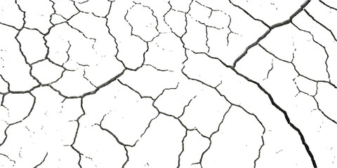 Vector Texture of Cracks and Breaks on Earthquake-Damaged Land Surfaces, Walls, and Floors in Black, White, and Grey, Perfect for Creating Realistic Earthquake Damage in Digital Design and Architectur