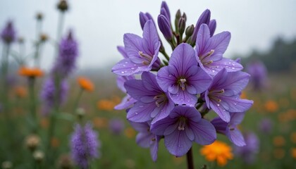 Purple Flower Bloom in Field
