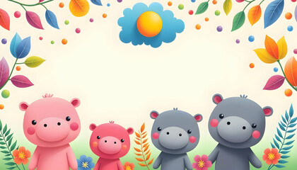 Background of baby hippopotamus cute
