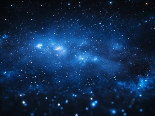 Dark blue nebula with bright stars.