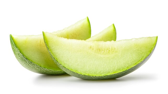 Sliced Pointed Gourd Sliced Winter melon isolated on a white background