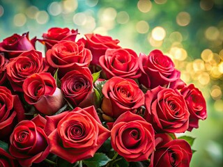 Obraz premium A lavish bouquet of stunning red roses, a luxurious romantic gift.