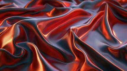 Obraz premium A close-up of flowing red and black satin fabric, showcasing texture and sheen.