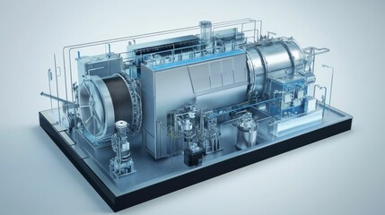 Industrial machine, complex design, detailed components.