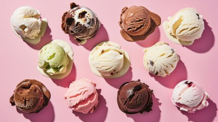 Minimalist Summer Delight: Ice Cream Set Against a Pastel Pink Backdrop