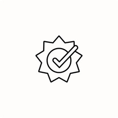 Certification Badge Icon With Tick Mark for Approval Symbol

