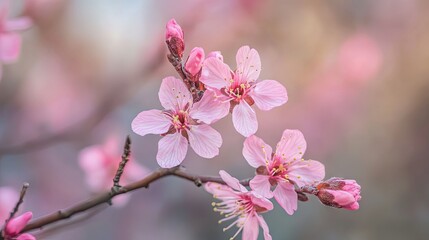 Delicate Pink Blossoms in Springtime Beauty