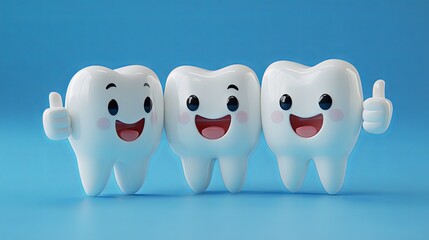 Fototapeta premium Happy Cartoon Teeth Illustration for Oral Care