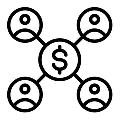 Crowdfunding Vector Line Icon Design