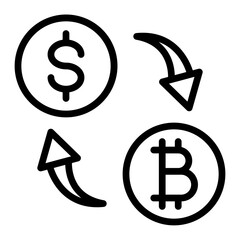 Money Exchange Vector Line Icon Design