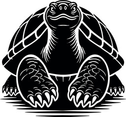 Turtle Vector Black Silhouette Cricut Design for T-Shirt