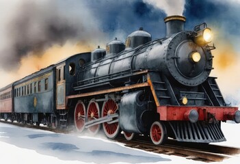 Fototapeta premium An artistic representation of a train that bears the number 8 on its side