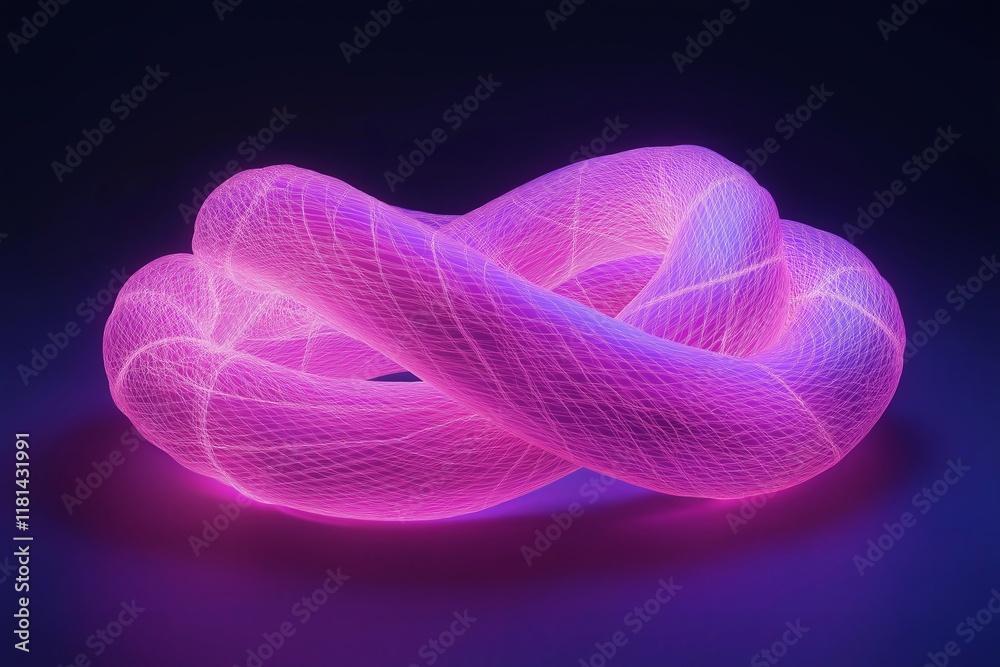 Poster A fractal torus glowing in neon, folding and twisting in endless loops