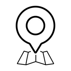 Circle Location pin on map icon outline vector illustration