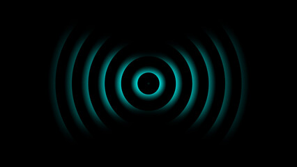 Radio wave station signal Isolated on Black background