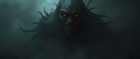 The sinister presence of an evil demon inspires fear and horror