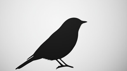 Obraz premium A silhouette of a bird standing against a light background, highlighting its shape and form.