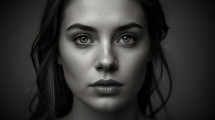 Fototapeta premium Portrait, beauty and facial with a black woman in studio to promote natural skincare or treatment. Face, skin and wellness with an attractive young female touching her cheeks for dermatology generated
