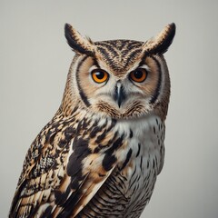 A minimalist geometric owl design, clear background.