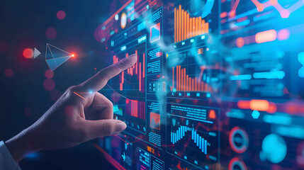 Strategic business analysis person pointing to key master