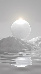 Digital technology white planet landscape poster background