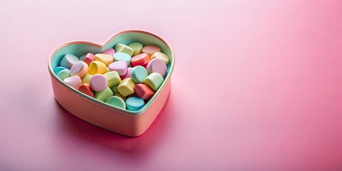 Obraz premium Minimalist heart-shaped box: a sweet Valentine's Day chocolate gift, romantic and lovingly designed.