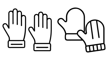 gloves 02 icon, Accessories line art, Accessories vector - simple black line art icon of gloves 02 perfect for logos, and Accessories-themed designs.