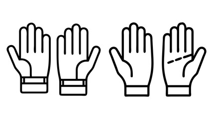 golf gloves 02 icon, Accessories line art, Accessories vector - simple black line art icon of golf gloves 02 perfect for logos, and Accessories-themed designs.