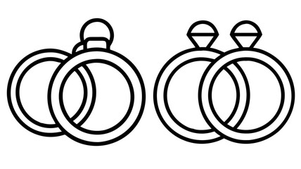 rings 02 icon, Accessories line art, Accessories vector - simple black line art icon of rings 02 perfect for logos, and Accessories-themed designs.