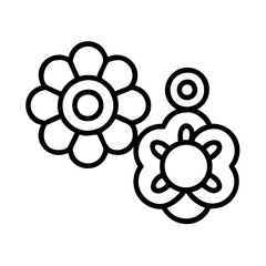 brooches icon, Accessories line art, Accessories vector - simple black line art icon of brooches perfect for logos, and Accessories-themed designs.