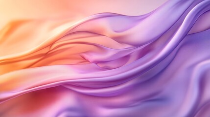 Obraz premium Abstract Flowing Purple and Pink Fabric, Soft Pastel Colors, Dynamic Movement, Smooth Texture