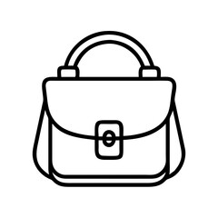 crossbody bags icon, Accessories line art, Accessories vector - simple black line art icon of crossbody bags perfect for logos, and Accessories-themed designs.