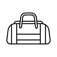 duffel bags icon, Accessories line art, Accessories vector - simple black line art icon of duffel bags perfect for logos, and Accessories-themed designs.