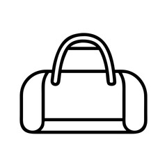 duffel bags icon, Accessories line art, Accessories vector - simple black line art icon of duffel bags perfect for logos, and Accessories-themed designs.