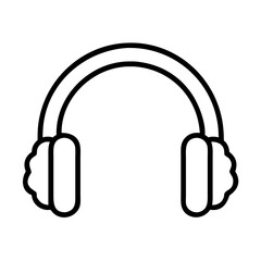 ear muffs icon, Accessories line art, Accessories vector - simple black line art icon of ear muffs perfect for logos, and Accessories-themed designs.