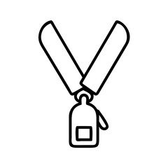 lanyards icon, Accessories line art, Accessories vector - simple black line art icon of lanyards perfect for logos, and Accessories-themed designs.