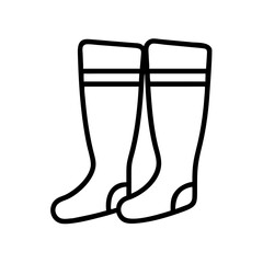 leg warmers icon, Accessories line art, Accessories vector - simple black line art icon of leg warmers perfect for logos, and Accessories-themed designs.