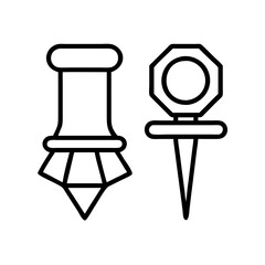 lapel pins icon, Accessories line art, Accessories vector - simple black line art icon of lapel pins perfect for logos, and Accessories-themed designs.