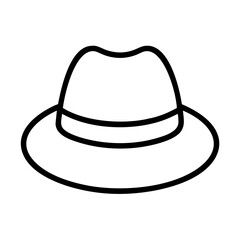 panama hats icon, Accessories line art, Accessories vector - simple black line art icon of panama hats perfect for logos, and Accessories-themed designs.