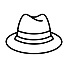 panama hats icon, Accessories line art, Accessories vector - simple black line art icon of panama hats perfect for logos, and Accessories-themed designs.